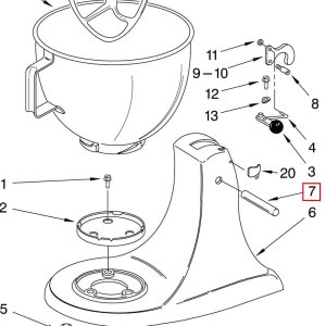 Bild 1 zu Artikel KitchenAid Scharnierbolzen Nr. 7 für Klappkopf – Classic, UltraPower und Artisan 