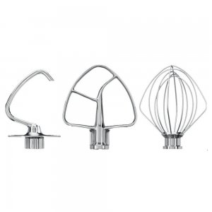 Bild zu KitchenAid Schneebesen-Set, Knethaken + Flachrührer + Schneebesen aus Edelstahl für Artisan, Classic und UltraPower (4,5 Qt.)