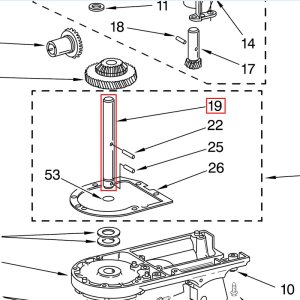 Bild 1 zu Artikel KitchenAid Center Shaft Nr. 19 – vertikale Zentralwelle im Getriebe 